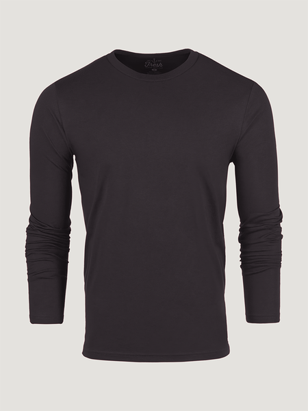 Anchor Black Long Sleeve Crew Neck Ghost Mannequin | Fresh Clean Threads 